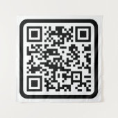 Bewerkbare moderne QR-code | Zwart wit of elke kle Wandkleed (Voorkant (horizontaal))