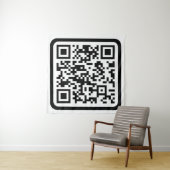 Bewerkbare moderne QR-code | Zwart wit of elke kle Wandkleed (In Situ (horizontaal))