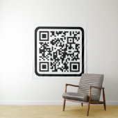 Bewerkbare moderne QR-code | Zwart wit of elke kle Wandkleed (In situ)