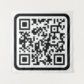 Bewerkbare moderne QR-code | Zwart wit of elke kle Wandkleed (Voorkant)
