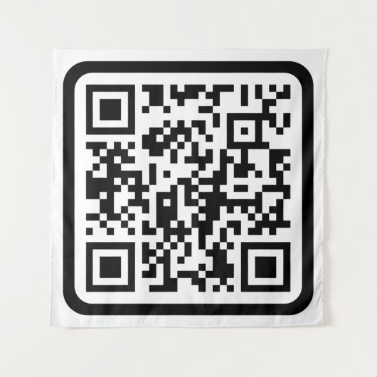 Bewerkbare moderne QR-code | Zwart wit of elke kle Wandkleed (Voorkant)