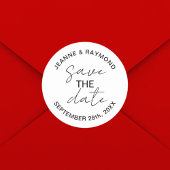 Bewerkbare moderne "Save the date" trouwkaart Ronde Sticker
