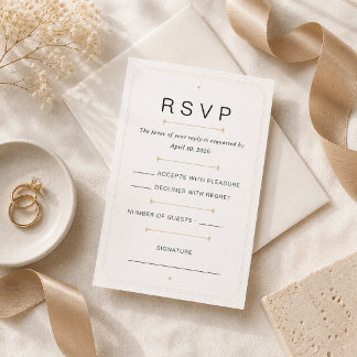 Bewerkbare moderne serif luxueuze RSVP-kaart RSVP Kaartje