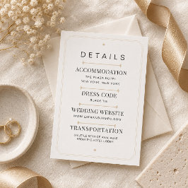 Bewerkbare moderne serif luxueuze trouwdetails kaa RSVP kaartje