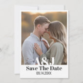 Bewerkbare moderne vet Bewaar de datum met grote f Save The Date (Voorkant)