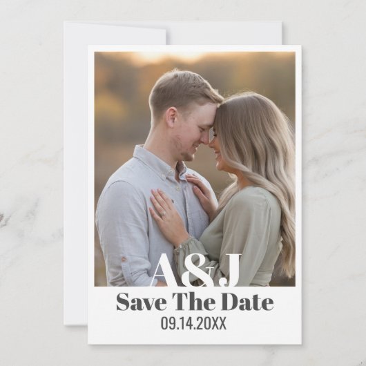 Bewerkbare moderne vet Bewaar de datum met grote f Save The Date (Voorkant)