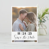 Bewerkbare moderne vet Bewaar de datum met grote f Save The Date (Staand voorkant)