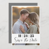 Bewerkbare moderne vet Bewaar de datum met grote f Save The Date (Voorkant / Achterkant)