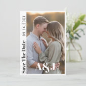 Bewerkbare moderne vet Bewaar de datum met grote f Save The Date (Staand voorkant)