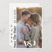 Bewerkbare moderne vet Bewaar de datum met grote f Save The Date (Voorkant / Achterkant)