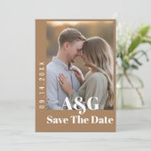 Bewerkbare moderne vet Bewaar de datum met grote f Save The Date (Staand voorkant)