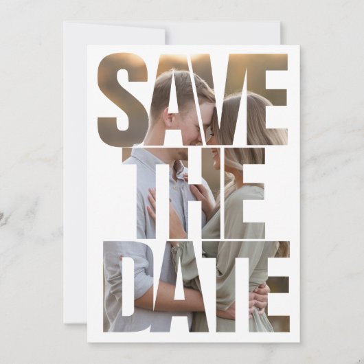 Bewerkbare moderne vet Bewaar de datum negatieve r Save The Date (Voorkant)