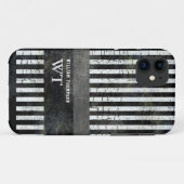 bewerkbare moderne witte strepen op zwart Case-Mate iPhone case (Achterkant (horizontaal))