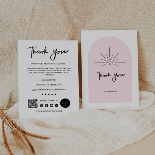 Bewerkbare moderne zakelijke bedankkaart