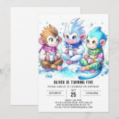 Bewerkbare Monkey Birthday Kaart (Voorkant / Achterkant)