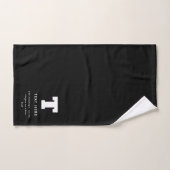 Bewerkbare monogramtekst | Zwart & Wit Bad Handdoek (Handdoek)