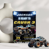 bewerkbare Monster Truck Boys Verjaardagsfeestje Kaart