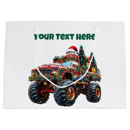 Bewerkbare Monster Truck Christmas Gift Bag Groot Cadeauzakje