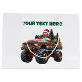 Bewerkbare Monster Truck Christmas Gift Bag Groot Cadeauzakje (Achterkant)