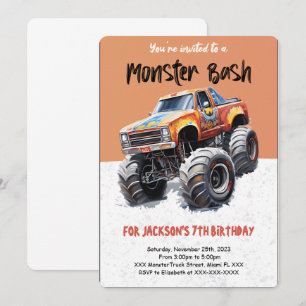 Bewerkbare Monster Truck Verjaardag Kaart