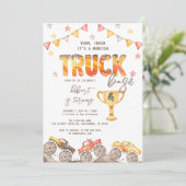 BEWERKBARE Monster Truck Verjaardag Uitnodiging (Staand voorkant)