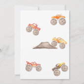 BEWERKBARE Monster Truck Verjaardag Uitnodiging (Achterkant)