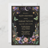 Bewerkbare Moody Forest Baby Shower Uitnodiging (Voorkant)