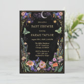 Bewerkbare Moody Forest Baby Shower Uitnodiging (Staand voorkant)