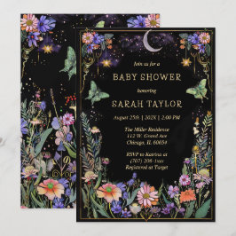 Bewerkbare Moody Forest Baby Shower Uitnodiging