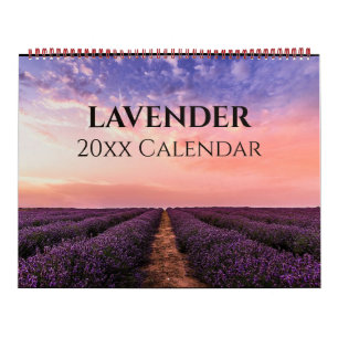 Bewerkbare mooie lavendel kalender