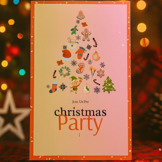 Bewerkbare Mooie Moderne Kerstfeest Uitnodiging