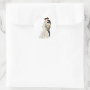 Bewerkbare Moslim Nikah Uitnodiging - Wit Rood Kon Ronde Sticker