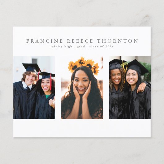 Bewerkbare Multi Photo High School Afstudeerder Aa (Voorkant)