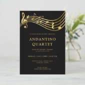 Bewerkbare muziek Concert Sjabloon Elegant Invitat Kaart (Staand voorkant)