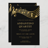 Bewerkbare muziek Concert Sjabloon Elegant Invitat Kaart (Voorkant / Achterkant)