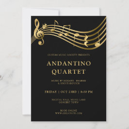 Bewerkbare muziek Concert Sjabloon Elegant Invitat Kaart
