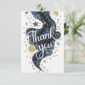 Bewerkbare Mystical Galaxy Celestial Bedankkaart (Staand voorkant)