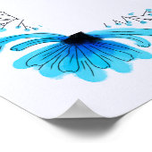 Bewerkbare naam Betekenis Wandkunst - Blauwe bloem Poster (Hoek)