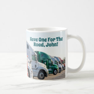 Bewerkbare naam Big Rig 18 Wheeler Truck Driver Koffiemok