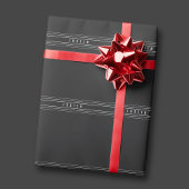Bewerkbare naam en geometrische strepen | Zwart-wi Cadeaupapier