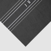 Bewerkbare naam en geometrische strepen | Zwart-wi Tissuepapier (Detail)