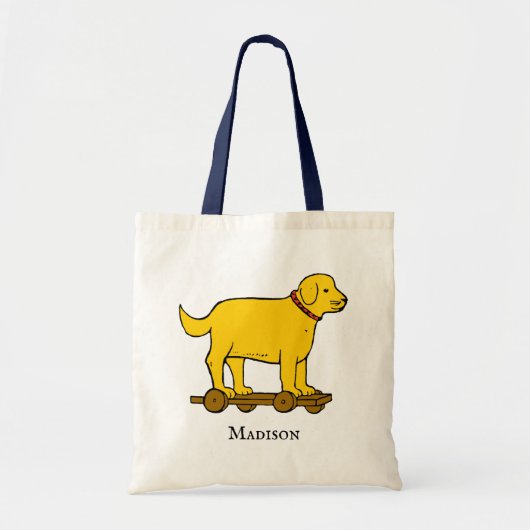Bewerkbare naam en Speelgoed Dog Tote Bag (Voorkant)