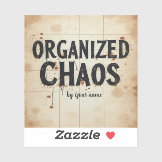 Bewerkbare naam “Georganiseerde chaos” planner ont Sticker (Vel)