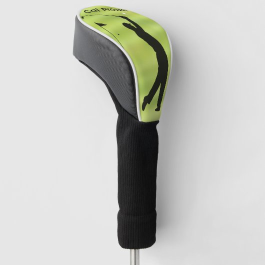 Bewerkbare naam Golfer op het groen Golfheadcover (Schuin)