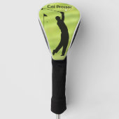 Bewerkbare naam Golfer op het groen Golfheadcover (Voorkant)