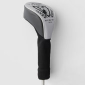 Bewerkbare naam golfspeler met clubnaam golfheadcover (Schuin)