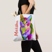  bewerkbare naam hedendaagse kunststofkat tote bag (Dichtbij)