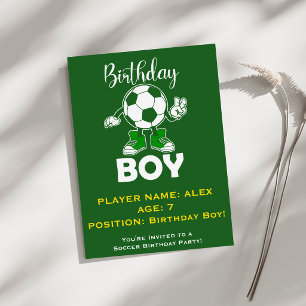 Bewerkbare Naam Leeftijd Jongens Voetbal Verjaarda Kaart