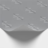 Bewerkbare naam of groet | Zwart & Donkergrijs Cadeaupapier (Hoek)