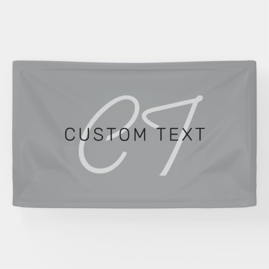 Bewerkbare naam of groet | Zwart & Donkergrijs Spandoek (Horizontaal)